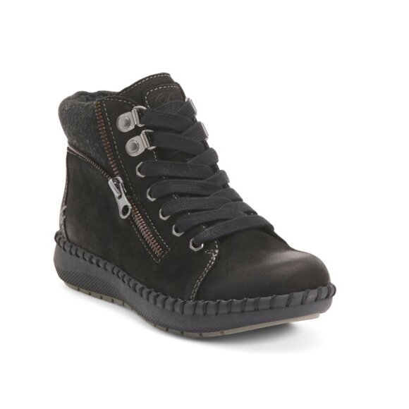 BIZA Black Leather Royalty Booties - Picture 1 of 2
